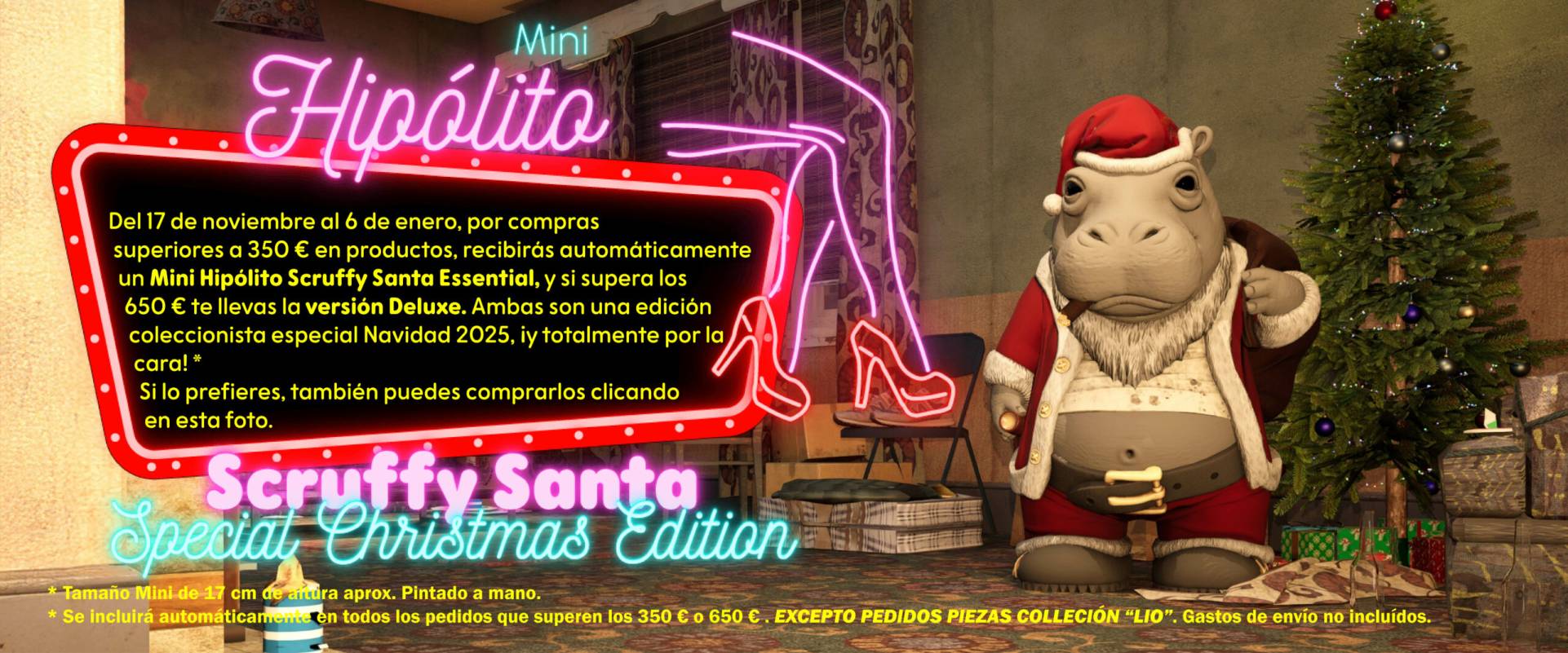 Ornamante Mini Hipolito Scruffy Santa